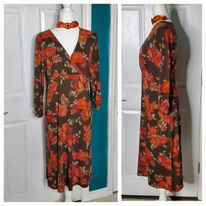 J. Jill Dress XS Midi Dress Brown
